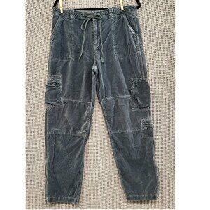 Sundance Nightfall Velvet Utility Cargo Pants Blue Gray Size 10 Grunge Boho